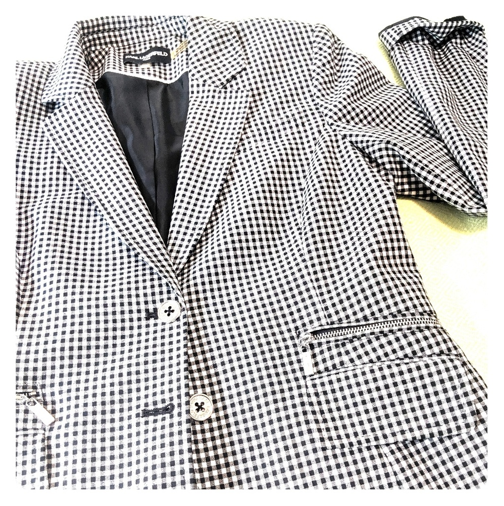 Karl Lagerfeld checkered black&white blazer